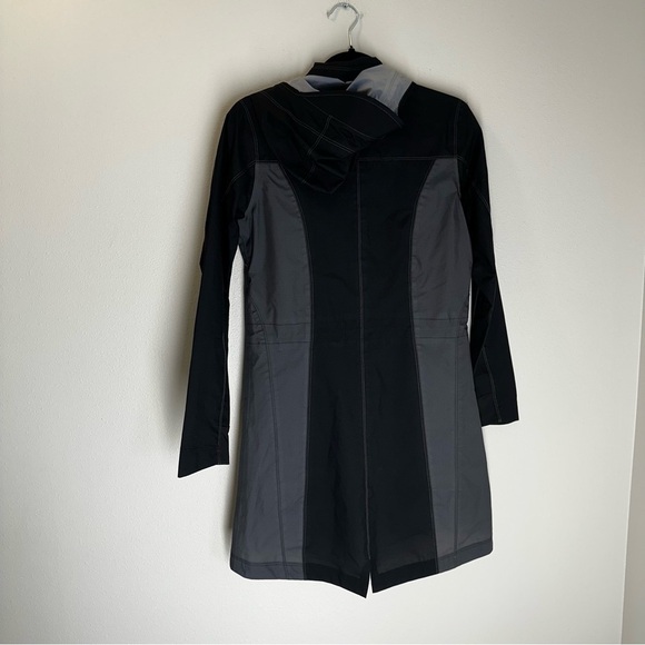 KUHL Jetstream Trench Coat Black Grey Colorblock Hooded Full Zip Size XS Women's - Picture 4 of 15